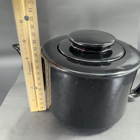 Vintage Copco Sam Lebowitz Design Black Ceramic Teapot Carafe Made In Korea VTG - Picture 3 of 10